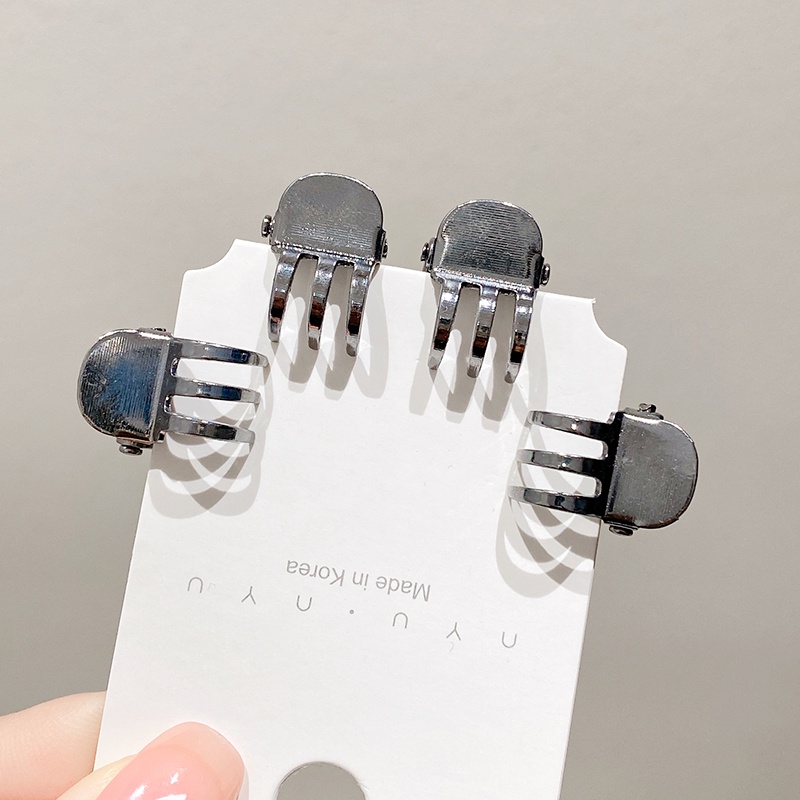 Set 4 Kẹp Tóc Kim Loại Kiểu Hàn Quốc Giá Đỡ