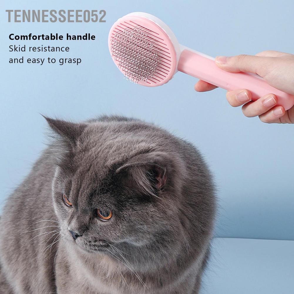 Lược chải lông chó mèo tròn kim dày có nút bấm chức năng mát-xa chuyên nghiệp cho thú cưng