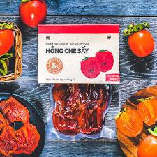 Hồng chẻ sấy dẻo, 300g, bịch, mẫu hút chân không