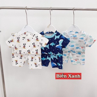 Set 3 bộ cộc chất cotton bozip xuất dư bé trai