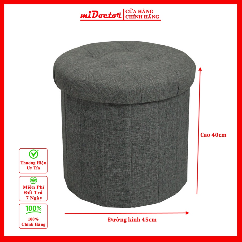 Hộp kiêm ghế đựng đồ đa năng 2 trong 1 có thể gấp gọn vừa để đồ vừa ngồi cứng cáp miDoctor