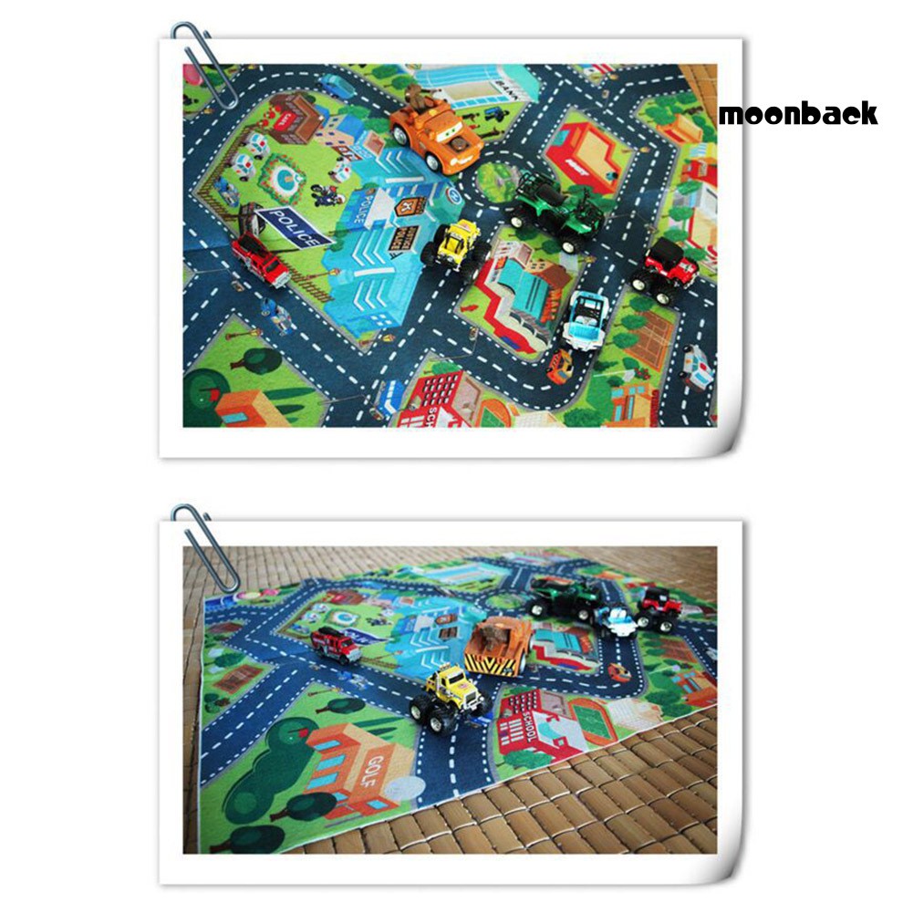 Thảm không dệt kích thước in hình thành phố cho bé 80x70cm