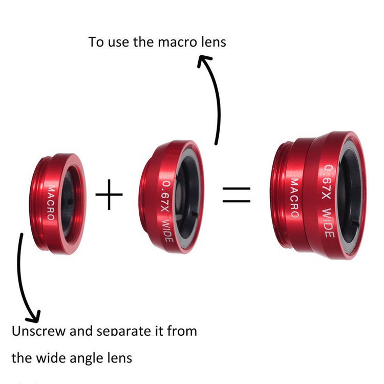 Lens Chụp Hình Cho Điện Thoại, Lens Macro 3 trong 1 - Cho Điện Thoại - Selfie