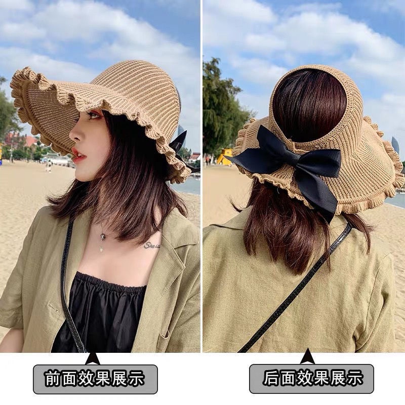 Mũ Nữ Vành Rộng Chống Nắng Hở Đầu Gân Tăm L2140