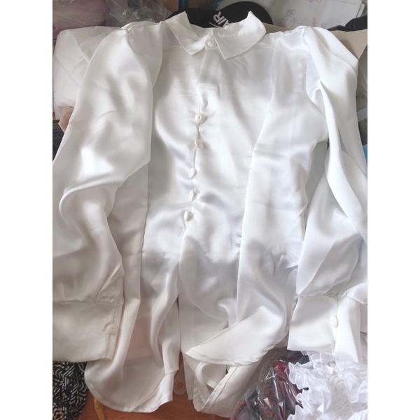 Áo sơmi nút cột nơ lưng