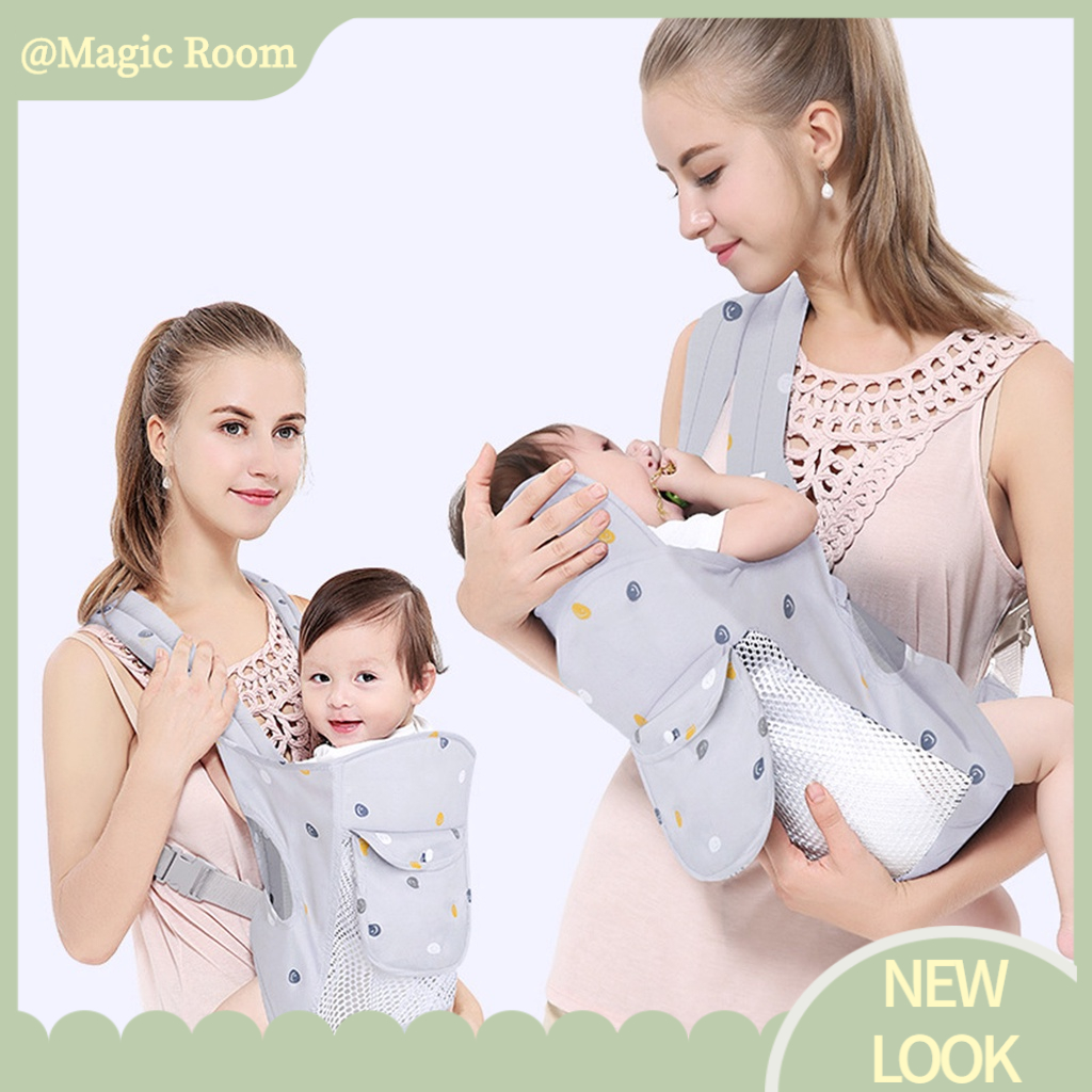 Babyfair. Địu em bé sơ sinh 4 tư thế có đỡ cổ Đai điệu đa năng cho bé mặt lưới thoáng gọn nhẹ