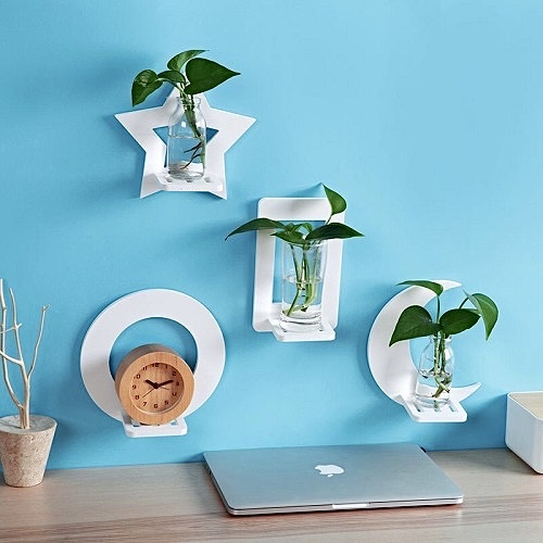 Kệ Dán Tường Hình Trăng Sao Decor Nhà Cửa Đựng Đồ Trang Trí