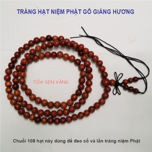 Tràng Hạt Niệm Phật - Chuỗi 108 Hạt Gỗ Giáng Hương có nhiều kích thước