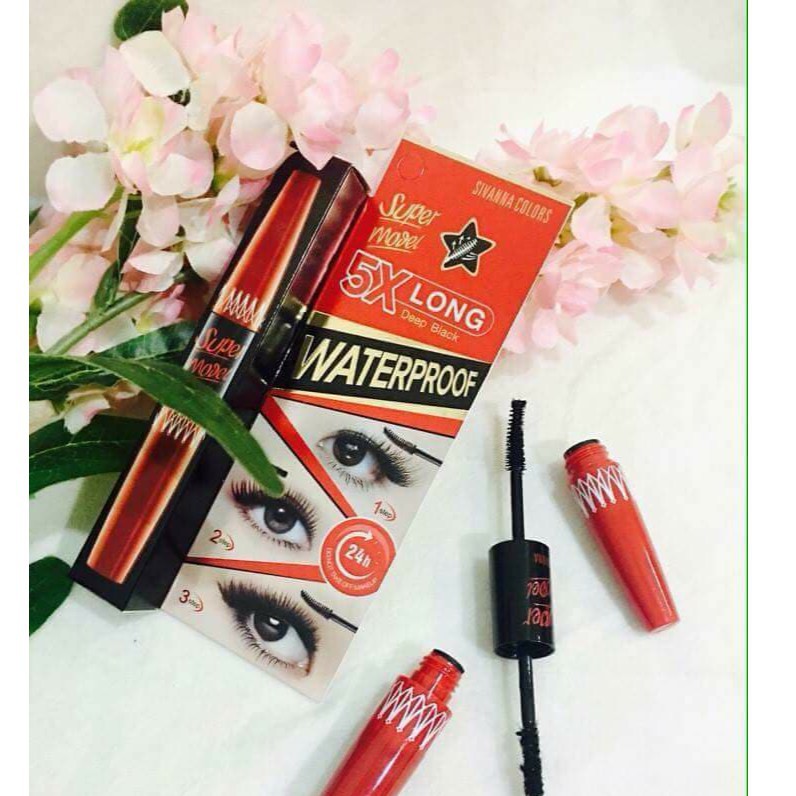 Chuốt Mi 2 Đầu Nối Dài và Dày Mascara Sivanna Super Model 5X Long