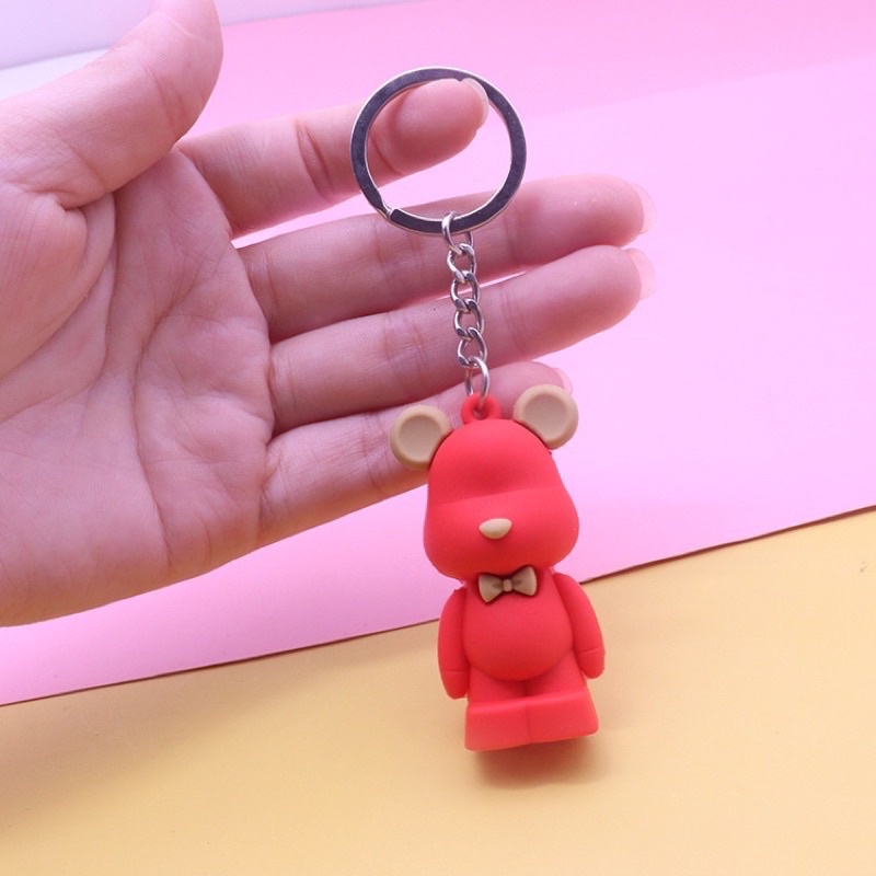 Móc Khoá Bearbrick Gấu Hàn Quốc Hot Trend Móc Treo Chìa Khoá Silicon Hoạt Hình - Phụ Kiện Treo Balo Túi Xách - Quần Áo
