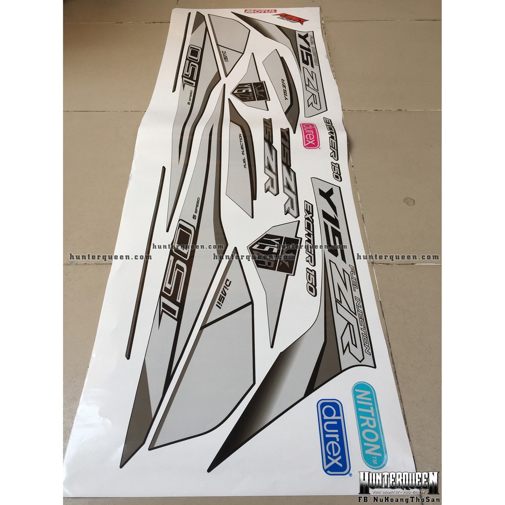 Tem rời xe Exciter 150, dán xe đen. Chất lượng, độ bền cao, Y15ZR