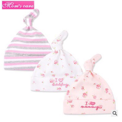 Sét 3 mũ Momcare 100% cotton mềm mịn, giữ ấm cho bé từ 1 -6 tháng