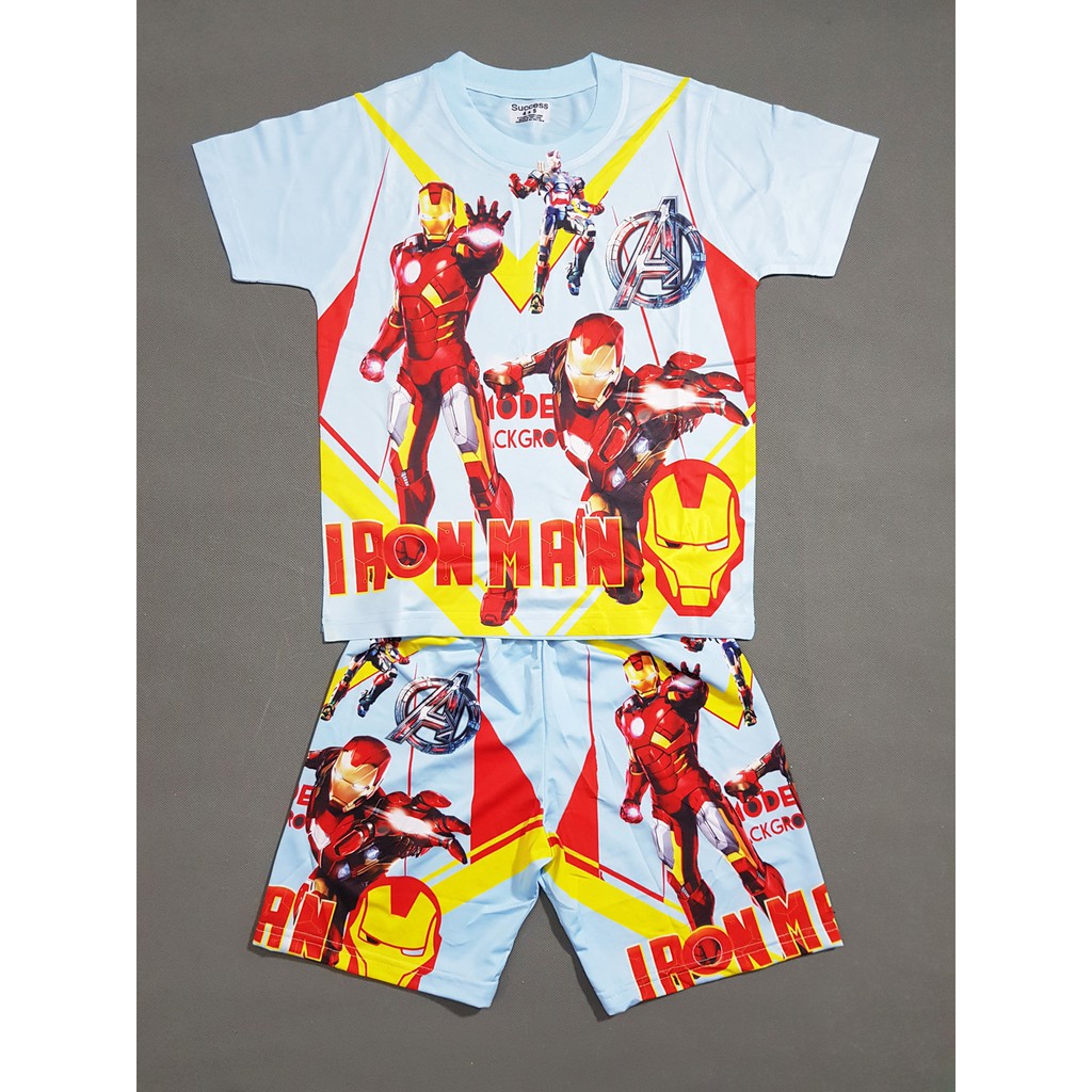 Bộ thun cotton Thái lạnh in hoạt hình người sắt ironman