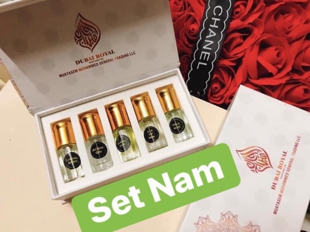 Set 5lọ 5ml tinh dầu nước hoa Dubai Nam Nữ (Hàng Chính Hãng) | Thế Giới Skin Care