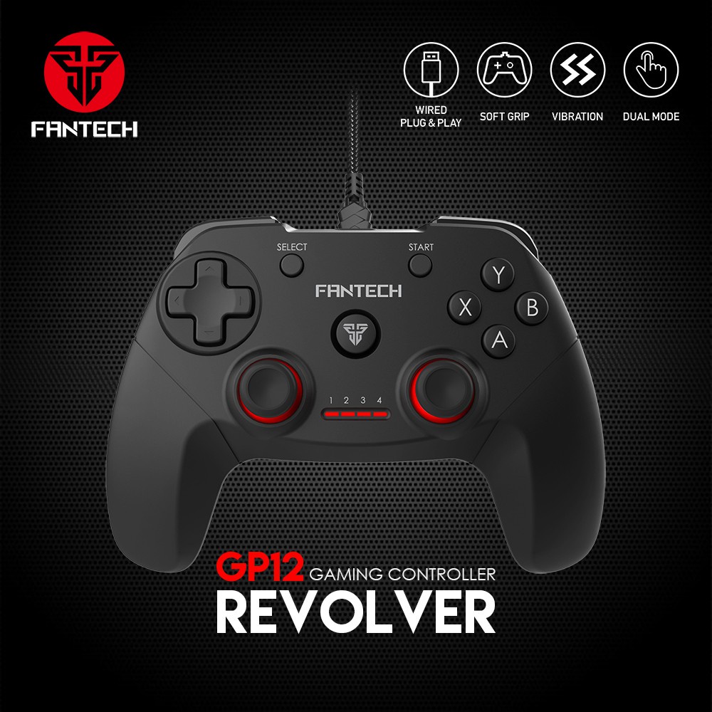 Tay Cầm Chơi Game FANTECH GP12 REVOLVER Dùng Được Cho PC, Console, Smart TV... 4 Chế Độ -  Hàng Phân Phối Chính Hãng