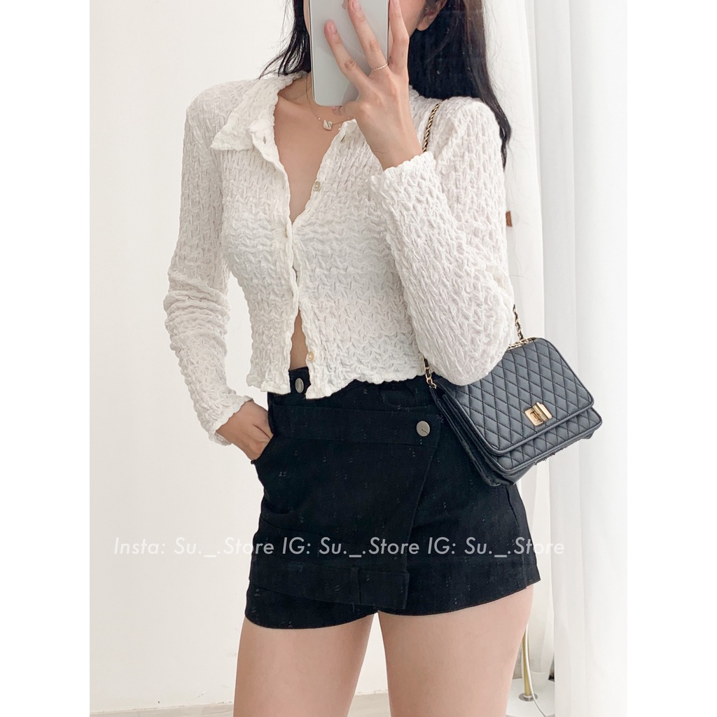 Quần sooc kaki giả váy vạt chéo Q429 SUSTORE