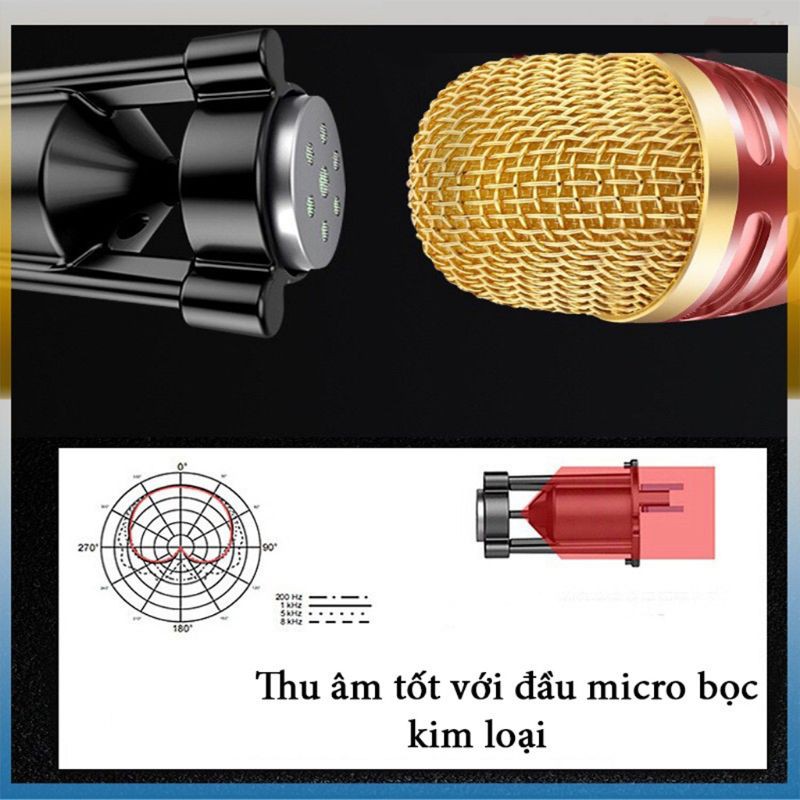 Micro thu âm C28 Livestream karaoke cao cấp, tặng kèm tai nghe