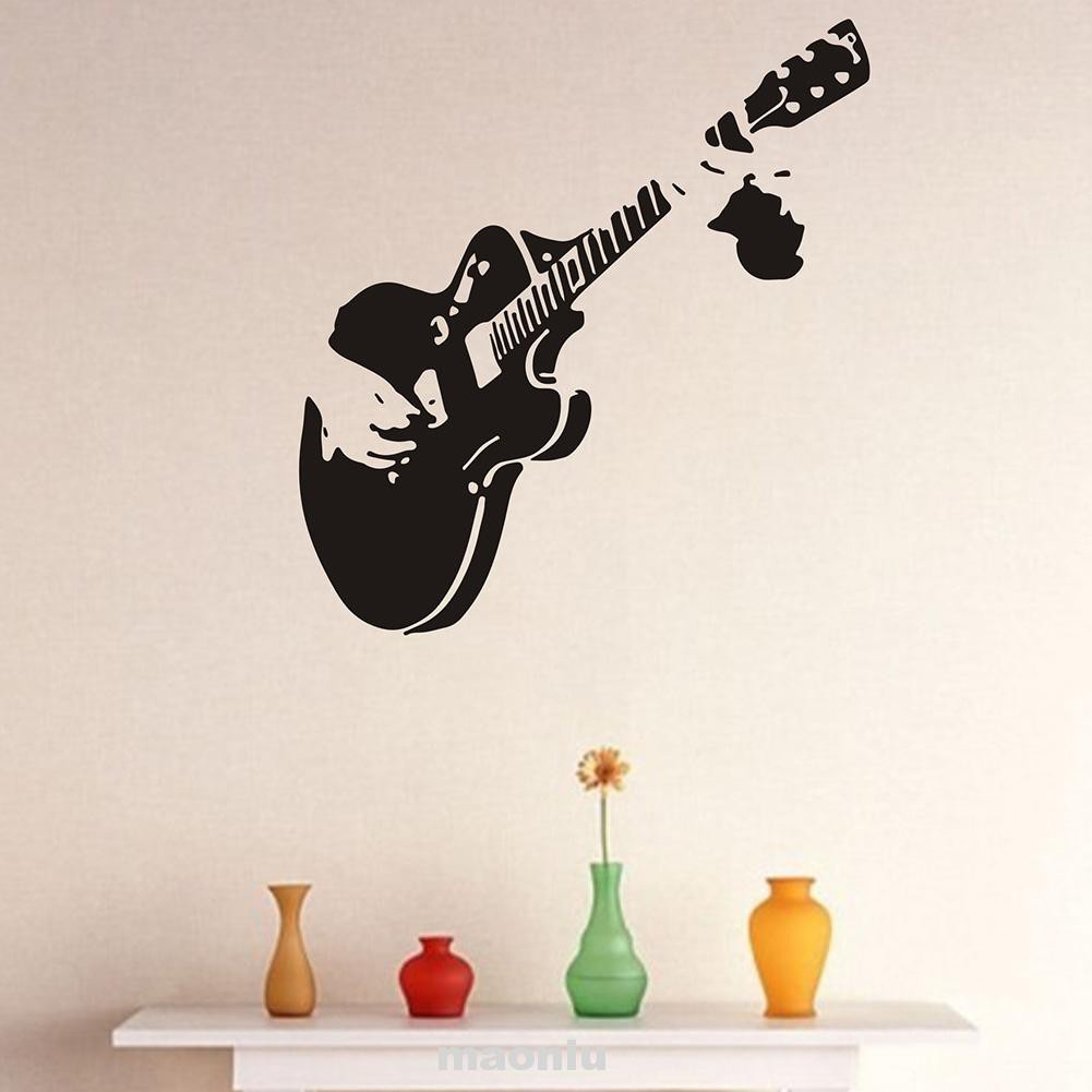 Removable Living Room Bedroom DIY Background Modern Cupboard Music Guitar Vinyl Art Wall Sticker