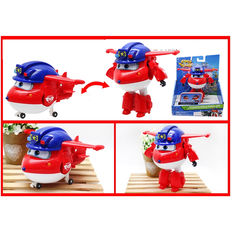 Jett Team Cảnh Sát đội bay siêu đẳng super wings Robot Biến Hình Máy Bay Cỡ Lớn
