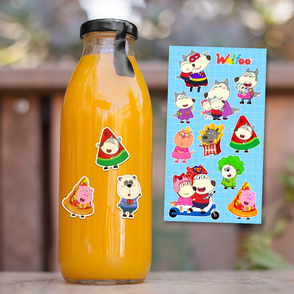 Sticker Thương Hiệu Wolfoo Nhiều Mẫu Trang Trí Siêu Đáng Yêu