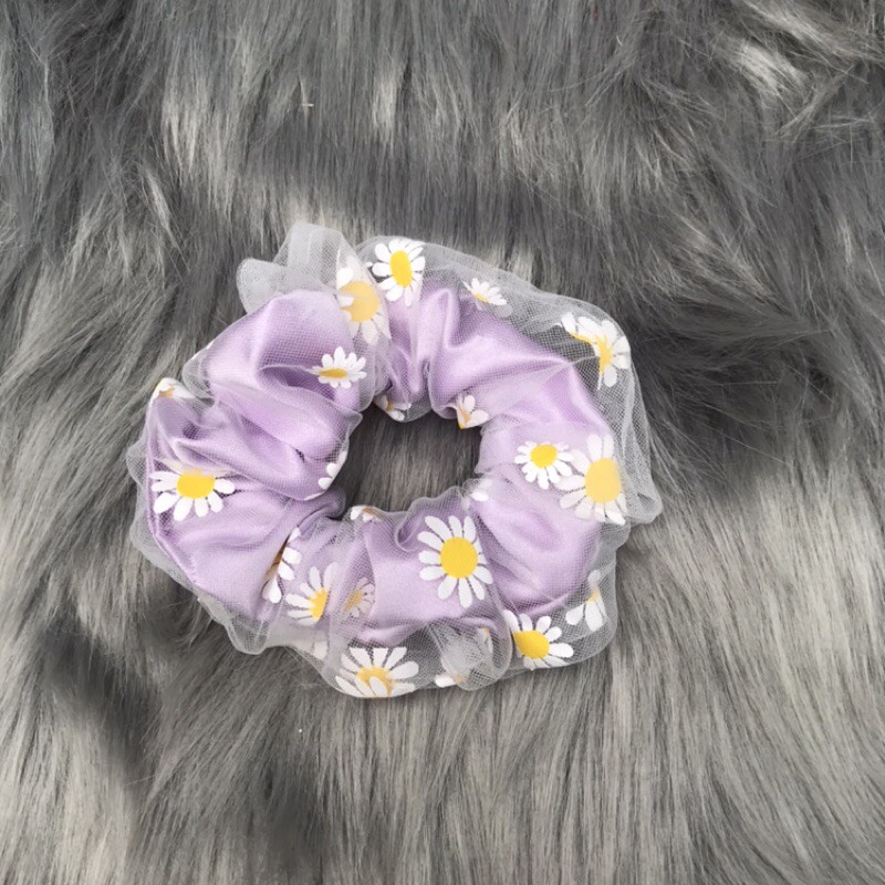 - Dây buộc tóc SCRUNCHIES hoa cúc 2 lớp