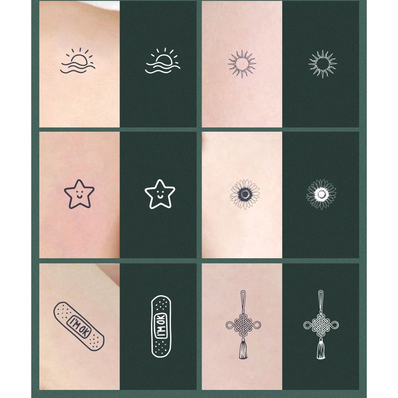 Tattoo inkaholic Hình Xăm Dán Họa Tiết Nước Ép 77 Dùng Một Lần Chống Nước Bán Vĩnh Viễn Dễ Thương