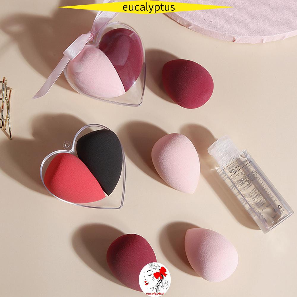 [Hàng mới về] Mút tán kem nền mini hình trái tim nhiều màu sắc dùng trang điểm ướt và khô