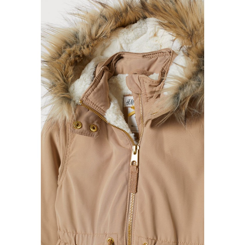 Áo khoác parka nâu nhạt HM H&amp;M size 2-3y_hàng chính hãng authentic