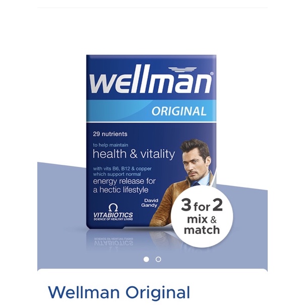 Viên uống vitamin cho nam giới Wellman Original 30 viên