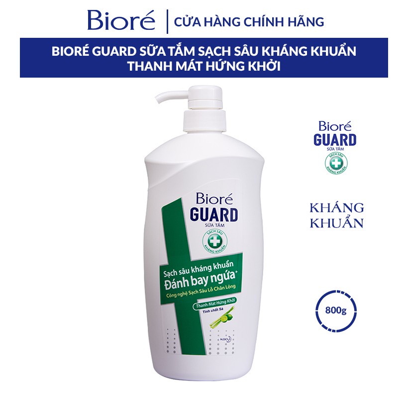 [Mã FMCGKAO52 giảm 8% đơn 250k] Sữa Tắm Sạch Sâu Kháng Khuẩn Thanh Mát Hứng Khởi Biore Guard 800g