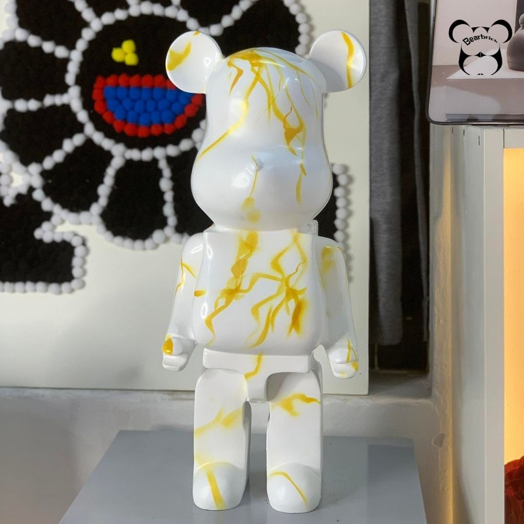 Bearbrick , gấu bearbrick sz 50cm, mẫu đen trắng loang vân chất liệu thạch cao - Chin Official Store