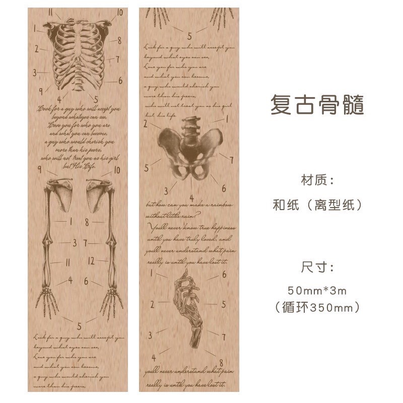 Washi tape phong cách vintage, retro, làm bullet journal trang trí sổ tay