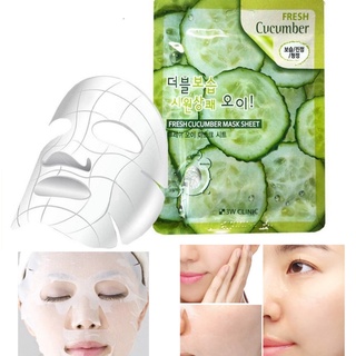 Mặt nạ dưa leo 3w , mặt nạ giấy dưỡng ẩm dưỡng trắng da chiết xuất từ dưa leo 3w clinic hàn quốc