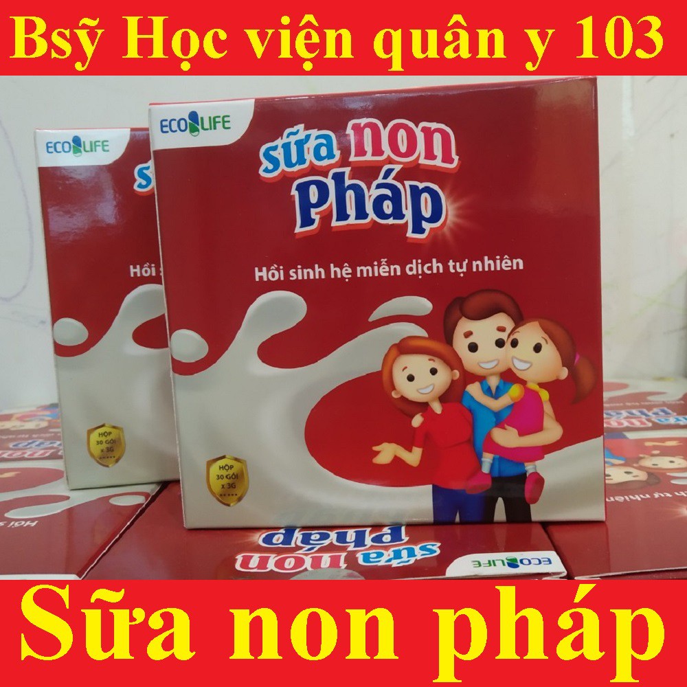 Sữa non Pháp Ecolife,Hồi sinh hệ miễn dịch tự nhiên cho bé và mẹ bầu,hộp 30 gói,trẻ hết biếng ăn,tăng cân chóng lớn