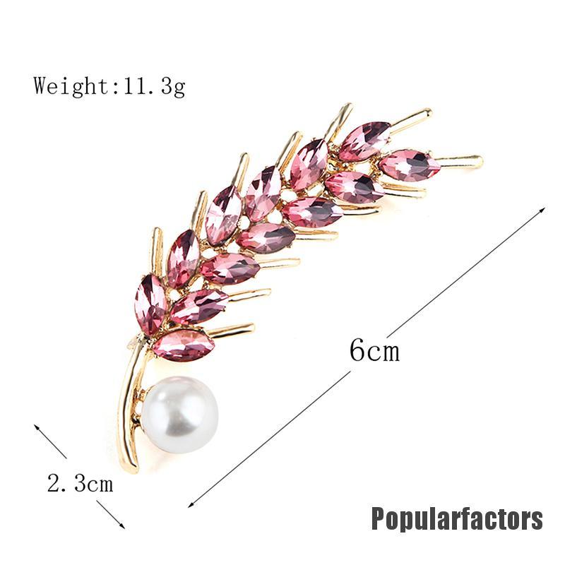 Ghim Cài Áo Hình Chiếc Lá Đính Đá Nhân Tạo Thời Trang