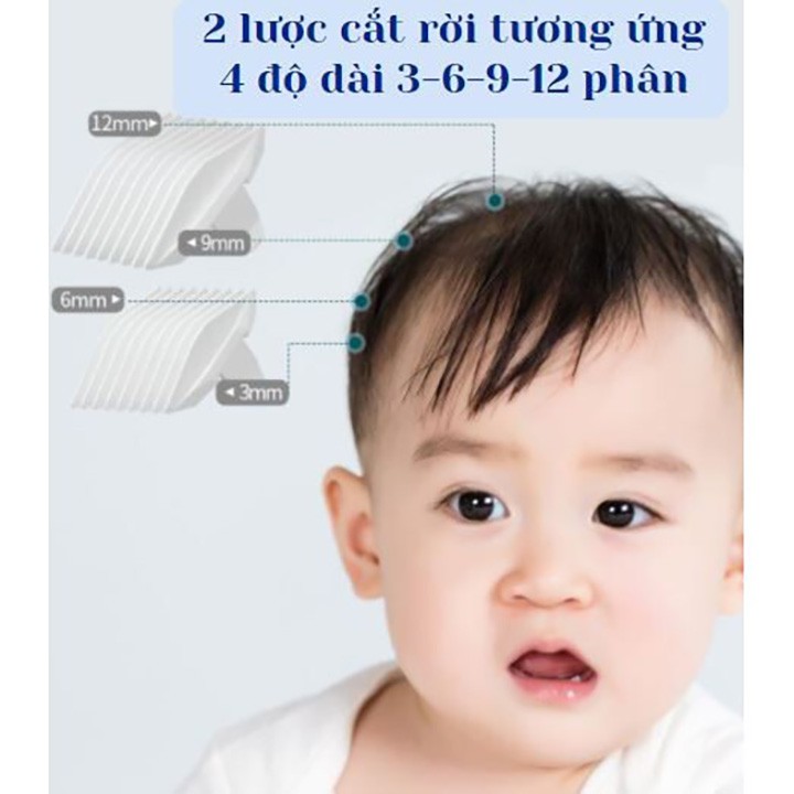 [Tặng kèm dậu gội cho bé] Tông đơ cắt tóc cho bé ENSSUN tự động hút tóc , Chống nước cực tốt dễ dàng vệ sinh