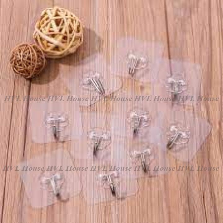 Móc dán tường trong suốt chịu lực tốt siêu dính 6x6 cm - LOKING