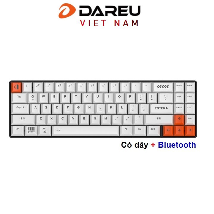 Bàn phím cơ không dây DAREU EK871 Pin Sạc Bluetooth/ Wired (PBT, D-KAILH switch)