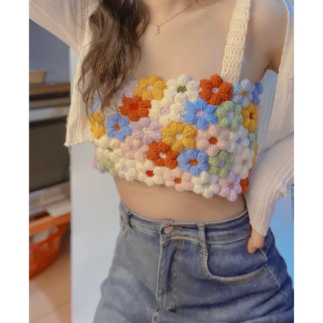 Hoa len handmade dùng để trang trí