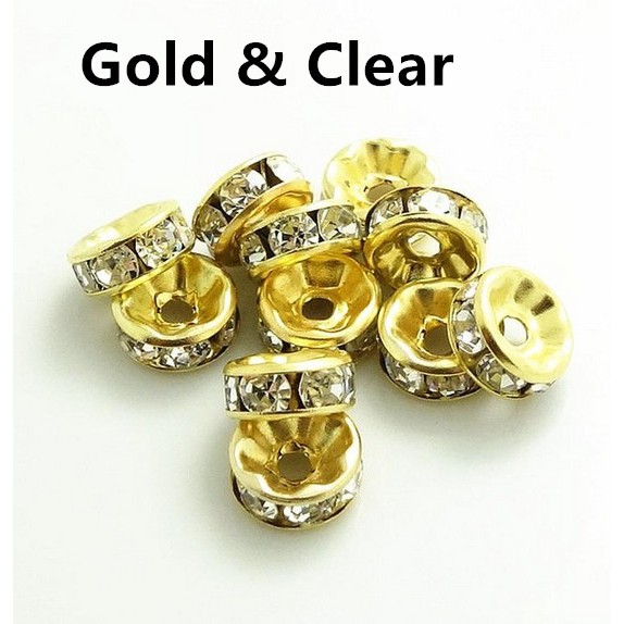 Bộ 20 hạt đá pha lê đường kính 8mm nhiều màu sắc dùng làm trang sức DIY