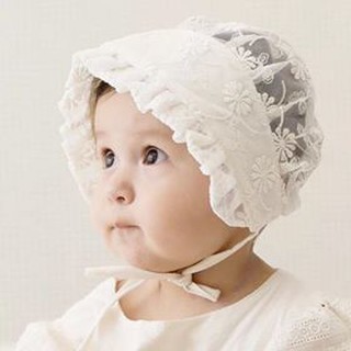 Mũ nón cho bé gái trắng ren cho bé gái sơ sinh dễ thương đi Lễ, đi chơi