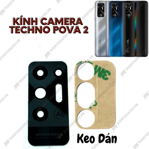 Kính camera techno pova 2 kèm keo dán