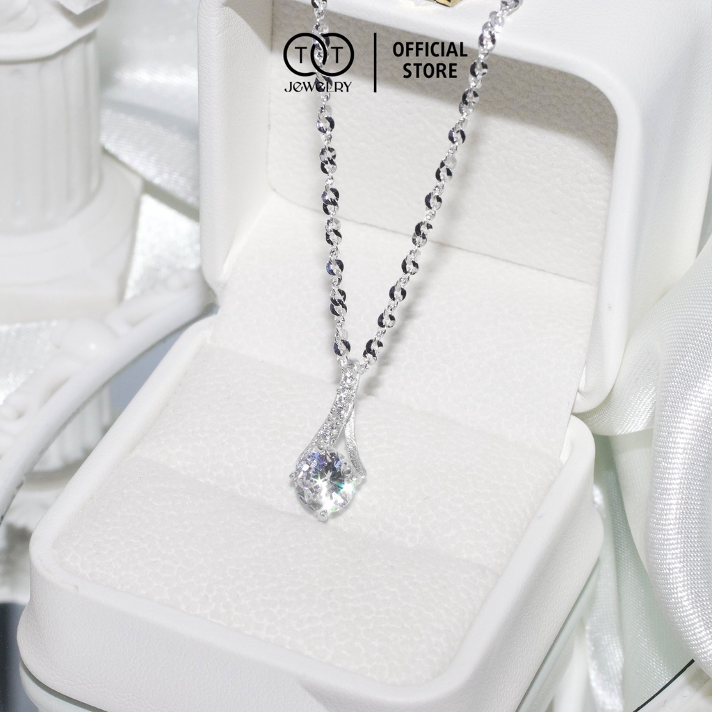 Dây chuyền nữ Bạc Ý s925 Mặt Đá 8mm T&amp;T Jewelry cao cấp DC014