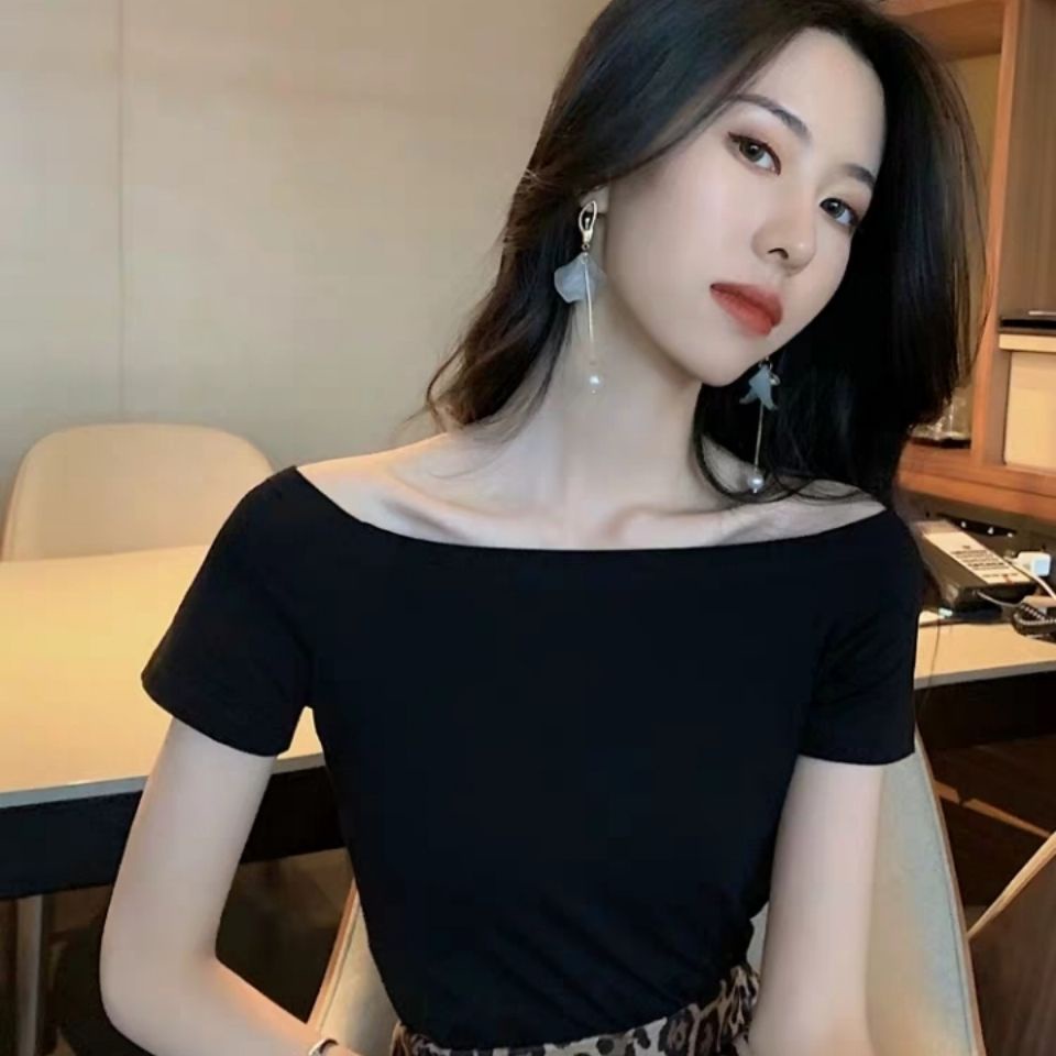 Chất lượng tốt Sản phẩm nổi bật Áo Thun Trễ Vai Một Bên Tay Ngắn Thời Trang Xuân Hè Phong Cách Phương Tây 2023 Cho Nữ
