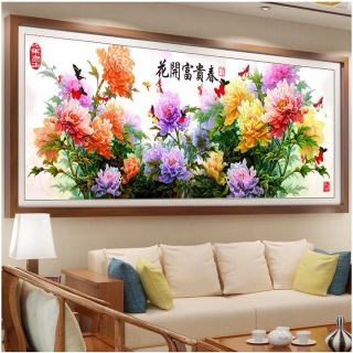 Kit tranh thêu Hoa Mẫu Đơn chỉ lụa