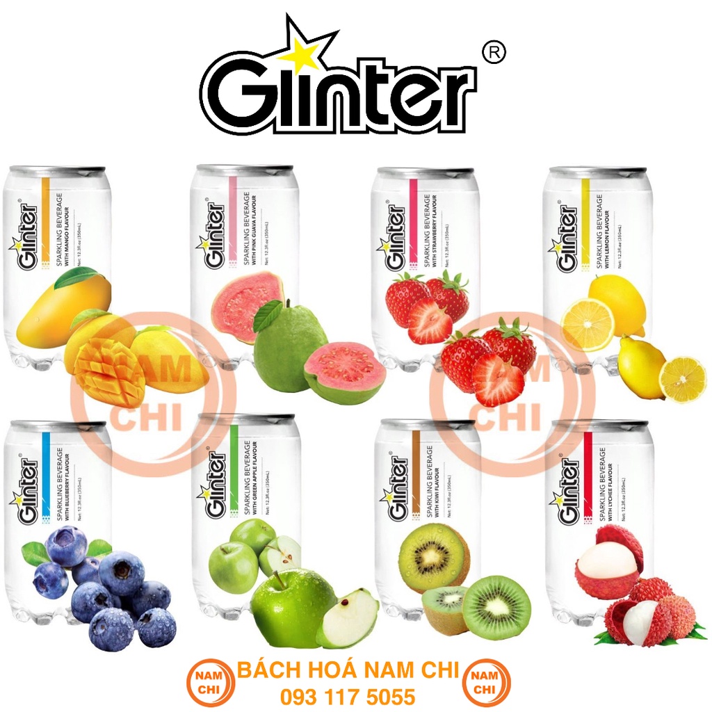 [LON 350ML] Nước Giải Khát Có Ga Glinter Có 8 Vị - Malaysia