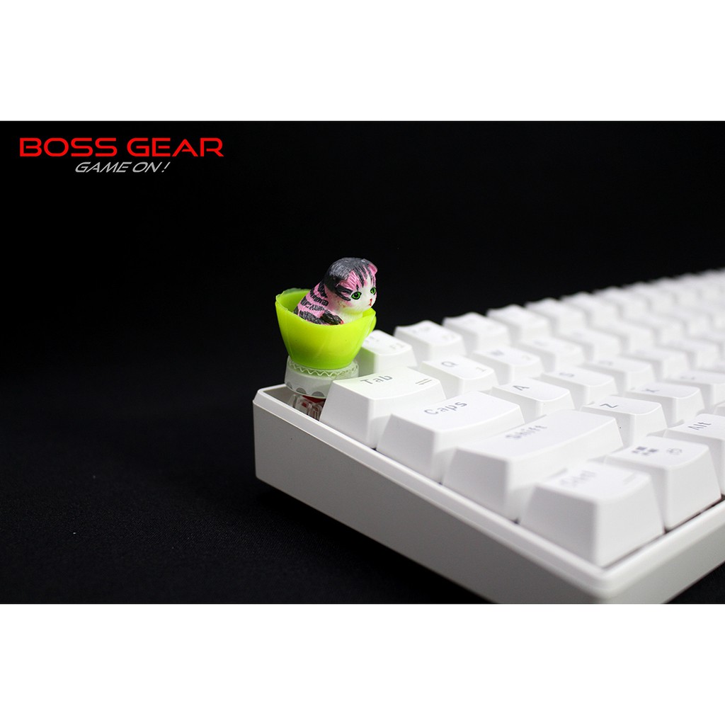 Keycap lẻ hình Mèo con trong ly siêu dễ thương Cat in Cup( Keycap Artisan )