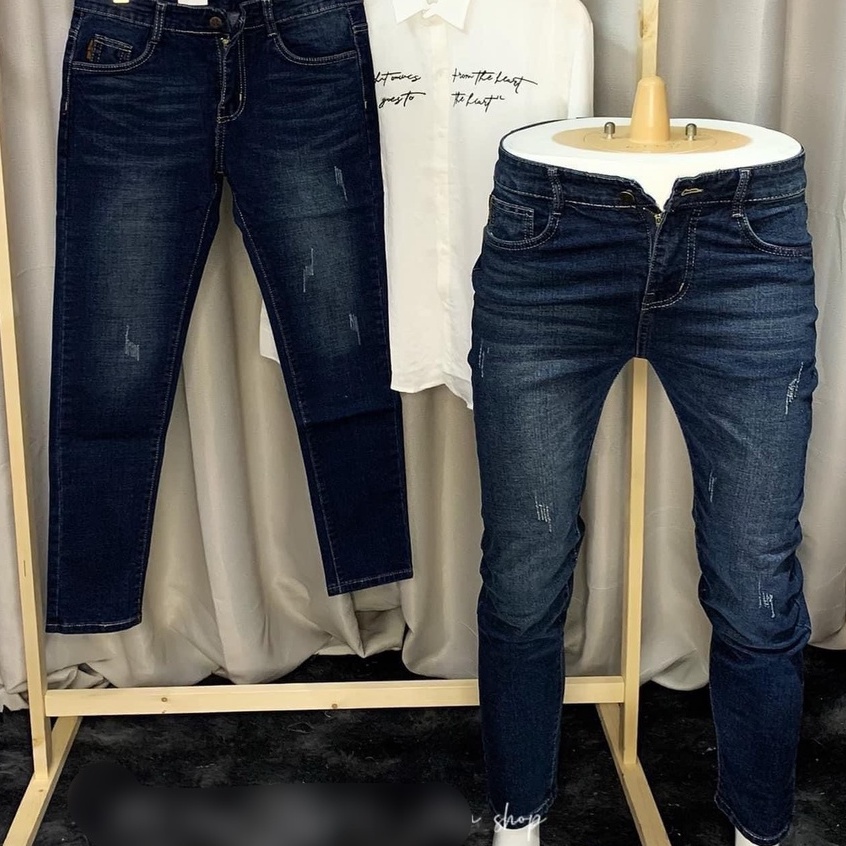 Quần jean nam xanh trơn chất bò cao cấp co dãn 4 chiều đẹp from dáng skinny mẫu mới thời trang cao cấp beautiulgilr T59