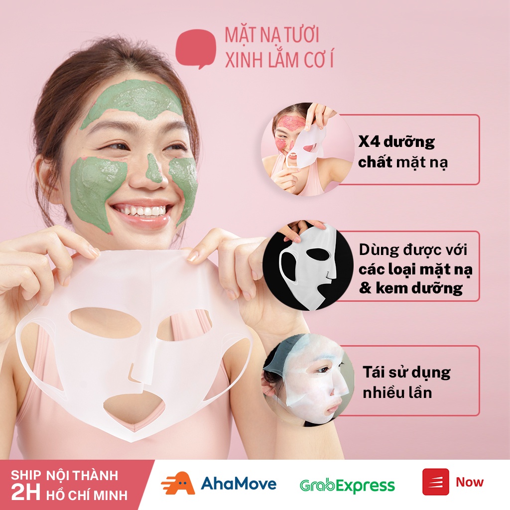 Măt nạ dưỡng da giúp nâng cơ chống lão hoá mask silicone Daiso giúp hấp thụ dưỡng chất hiệu quả tái sử dụng được