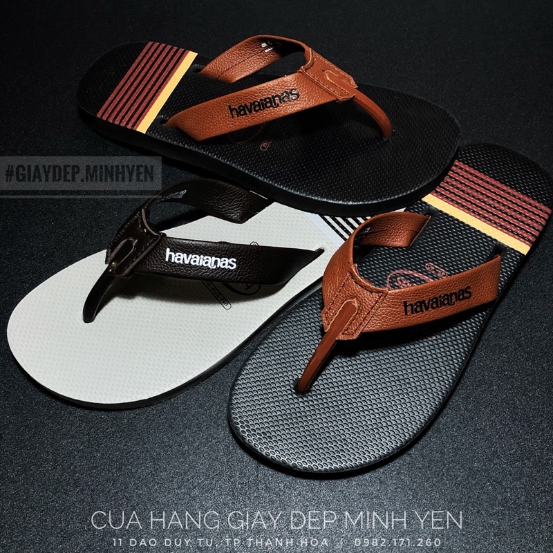 DÉP XỎ NGÓN NAM HAVAIANAS QUAI DA - KẸP DA NAM - TÔNG NAM